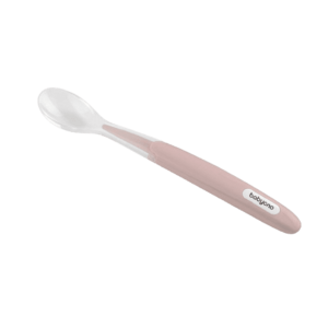 BABYONO Lžička silikonová s měkkým koncem růžová 6m+ obraz