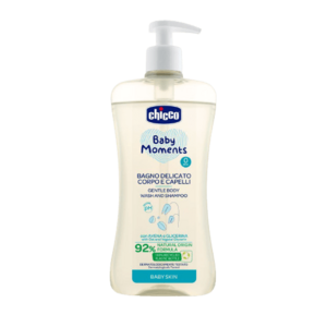 CHICCO Šampon jemný na vlasy a tělo s dávkovačem Baby Moments 92 % přírodních složek 500 ml obraz