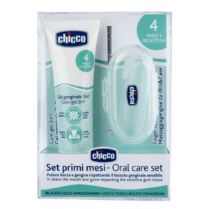 CHICCO Set zubní uklidňující gel a kartáček na prst s pouzdrem 4m+ obraz