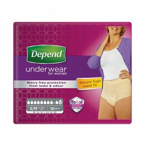 Depend Maximum pro ženy S/M natahovací kalhotky vyšší pas 10 ks obraz