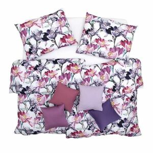 SCANquilt povlečení ART JERSEY aqua bloom fialovorůžová 140 x 200/70 x 90 cm obraz