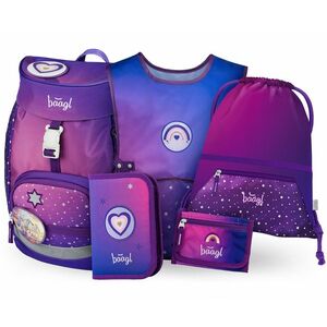 Baagl SET 5 AIRY Koně srdce: batoh, penál, sáček, zástěra, peněženka obraz