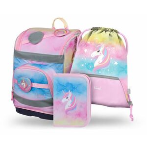 Baagl SET 3 Zippy plus Rainbow Unicorn: aktovka, penál, sáček obraz