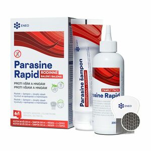ENEO Parasine Rapid rodinné balení roztok a šampon proti vším a hnidám 2x200 ml + všiváček + čepice obraz