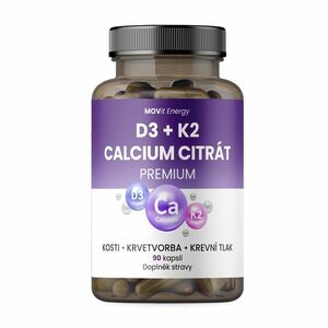 MOVit Energy Vitamín D3 1000 IU + K2 75 mcg + Calcium Citrát 90 kapslí obraz