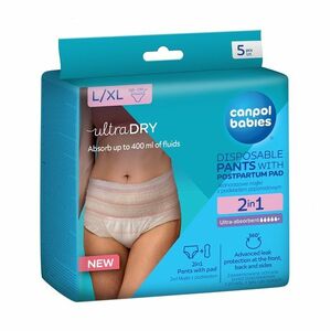 Canpol babies Jednorázové poporodní kalhotky s vložkou 2v1 L/XL 5 ks obraz