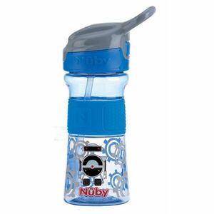 NUBY Láhev sportovní s měkkým sklápěcím brčkem 360 ml, modrá, 3+ obraz