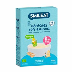 Smileat BIO dětská kaše 4 druhy cereálií s quinoou a vitaminem B1 6M+ 200 g obraz