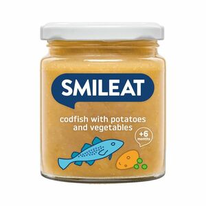 Smileat BIO příkrm divoká treska s brambory a zeleninou s extra panenským olivovým olejem 6M+ 230 g obraz