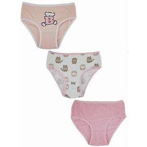 Baby Nellys Dívčí bavlněné kalhotky, Cat - 3ks v balení, růžovo/bílé obraz