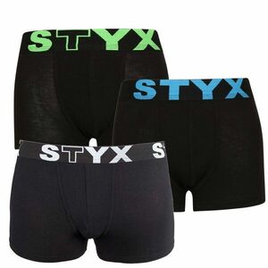 Styx 3PACK dětské boxerky sportovní guma černé (3GJ96012) 9-11 let obraz