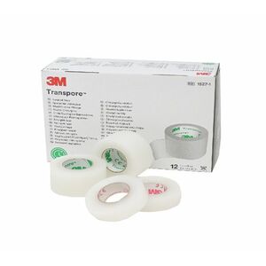 3M Transpore Papírová chirurgická páska 2, 5 cm x 9, 1m 12 ks transparentní obraz