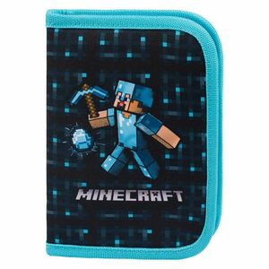 Baagl Školní penál jednopatrový Minecraft Blue Axe obraz