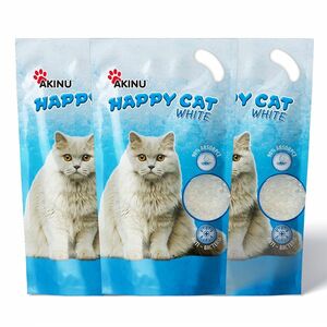 Akinu HAPPY CAT Silika gel bílý stelivo pro kočky 3 x 3, 6 l obraz