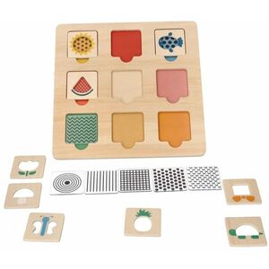 Adam Toys Dřevěná aktivní vkládačka/puzzle se vzory, přírodní obraz