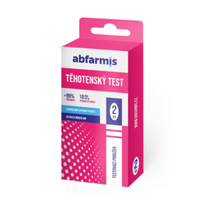 Abfarmis Těhotenský test 10 mIU/ml testovací proužky 2 ks obraz