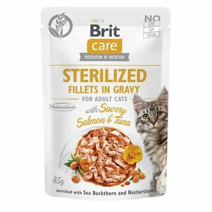 Brit Care Cat Sterilized - Fillets in Gravy with Savory Salmon&Tuna 85 g obraz
