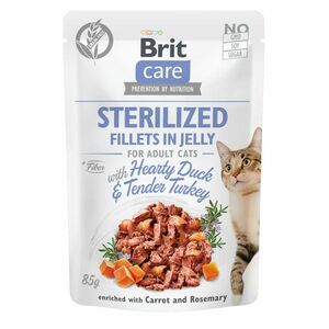 Brit Care Cat Sterilized - Fillets in Jelly with Hearty Duck & Tender Turkey 85 g obraz