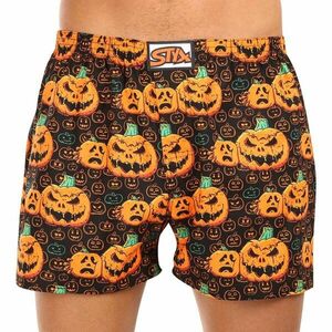 Styx Pánské trenky art klasická guma nadrozměr Halloween dýně (E1755) 4XL obraz