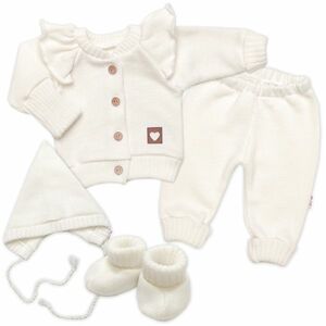 Baby Nellys Rostoucí pletená sada 4D Girl s volánkem Love, smetanová obraz