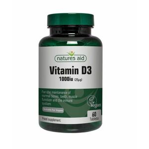 Natures Aid Vitamín D3 Vegan 1000 IU 60 tablet obraz