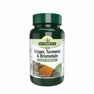 Natures Aid Zázvor, kurkuma a bromelain 60 tablet obraz