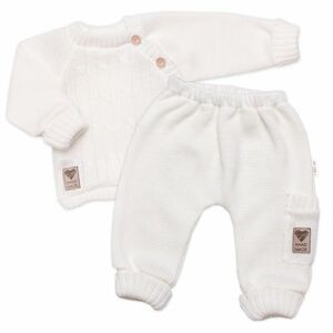 Baby Nellys Rostoucí pletený svetřík a kalhoty s kapsou Hand Made 2D, Nature, smetanový obraz