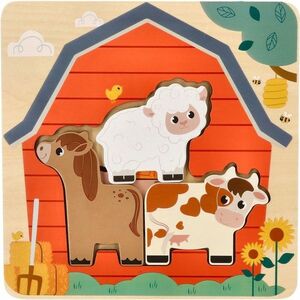 Adam Toys Dřevěné vrstvené puzzle, Farma, přírodní obraz