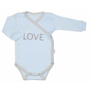Baby Nellys Body dlouhý rukáv Love - zapínání bokem, modré vel. 56 obraz