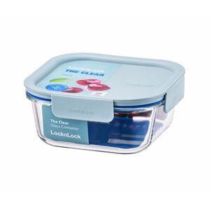 Lock&Lock Clear Dóza čtvercová 750 ml borosilikátové sklo 1 ks mint obraz