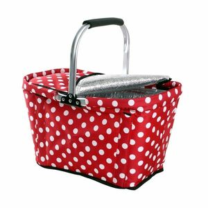 Toro Nákupní termo košík 48 x 28 x 28 cm 1 ks červený s bílými puntíky obraz