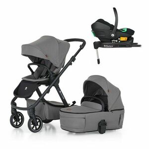Petite&Mars Kočárek kombinovaný ICON 2v1 Dove Grey LITE RWS + Core Pro i-Size Black + Báze obraz
