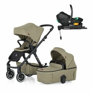 Petite&Mars Kočárek kombinovaný ICON 2v1 Mossy Green LITE AIR + Core Pro i-Size Black + Báze obraz