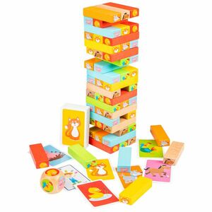 New Classic Toys Dřevěná věž Jenga se zvířátky obraz