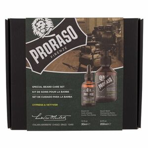 PRORASO Dárková sada přípravků na plnovous Cypress & Vetyver Šampon na vousy 200 l + olej na vousy 30 ml obraz