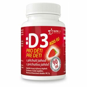 NUTRICIUS Vitamín D3 400IU pro děti jahoda 90 tablet obraz
