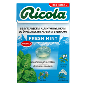 RICOLA Fresh mint bez cukru bonbony 40 g obraz