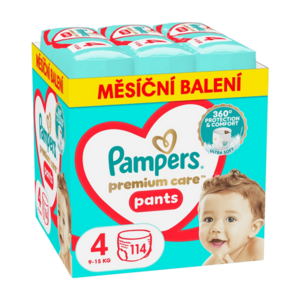 PAMPERS Premium Care vel. 4 plenkové kalhotky 9-15 kg 114 ks obraz