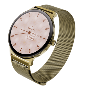 GARETT Smartwatch Verona 2 zlatá gold mesh steel chytré hodinky obraz