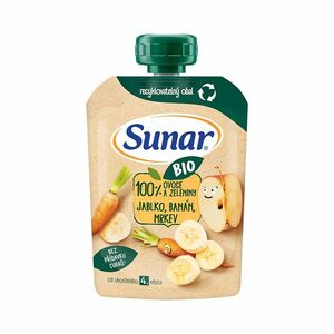 SUNAR Ovocná kapsička jablko, banán, mrkev 4m+ BIO 100 g obraz
