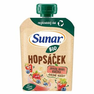 SUNAR Ovocná kapsička jahoda, banán, borůvka a ovesné vločky BIO 100 g obraz