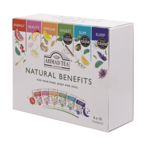 AHMAD TEA Natural benefits selection bylinné a zelené čaje 60 sáčků obraz
