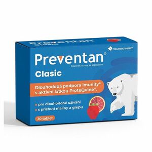 PREVENTAN Clasic s příchutí maliny a grepu 30 tablet obraz