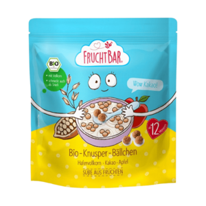 FRUCHTBAR Cereální kuličky s ovesnou moukou kakao a jablko BIO 125 g obraz