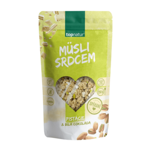 TOPNATUR Müsli srdcem pistácie a bílá čokoláda 250 g obraz