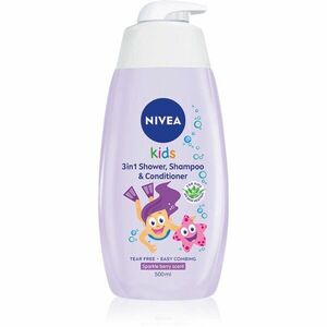 NIVEA Kids Sparkle Berry sprchový gel a šampon pro dívky 500 ml obraz