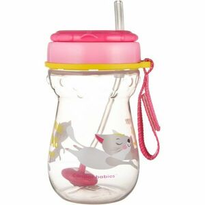 Canpol babies Sport Cup hrnek s brčkem 9m+ Pink 350 ml obraz