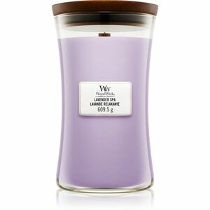 Woodwick Lavender Spa vonná svíčka s dřevěným knotem 609.5 g obraz