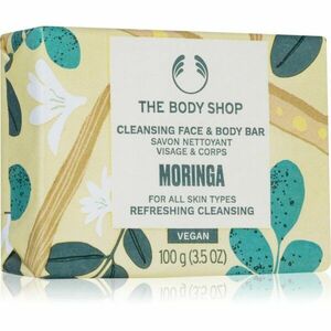 The Body Shop Moringa Cleansing Bar tuhé mýdlo na obličej a tělo 100 g obraz