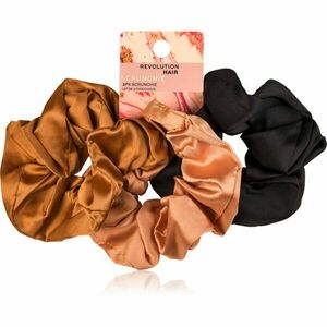 Revolution Haircare Satin Scrunchie gumičky do vlasů odstín Black/Blush/Nude 3 ks obraz